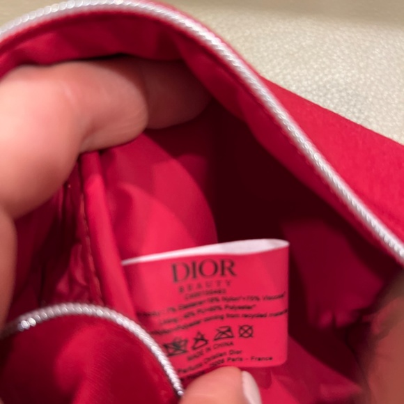 Dior Beauty Red Make up Bag Pouch Dior Logo Travel case, New - Picture 5 of 5
